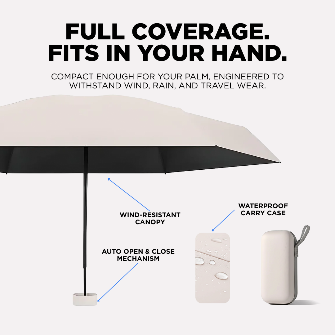 Compact Travel Umbrella & Case