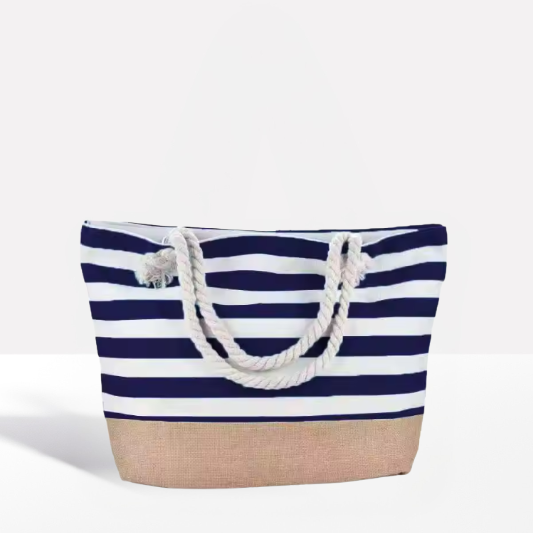 Durable Striped Canvas Tote