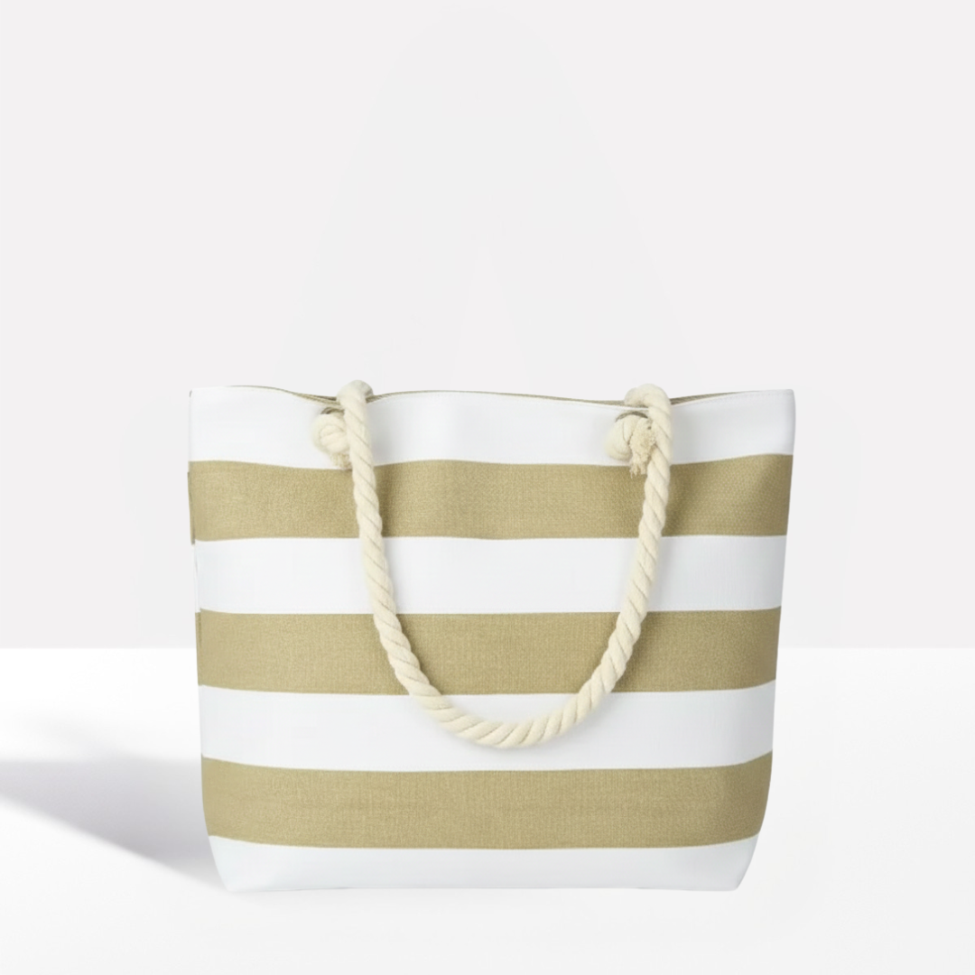 Durable Striped Canvas Tote