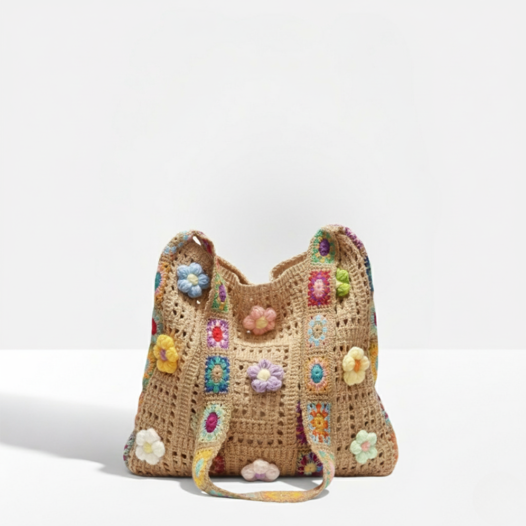 Elara Crochet Floral Tote