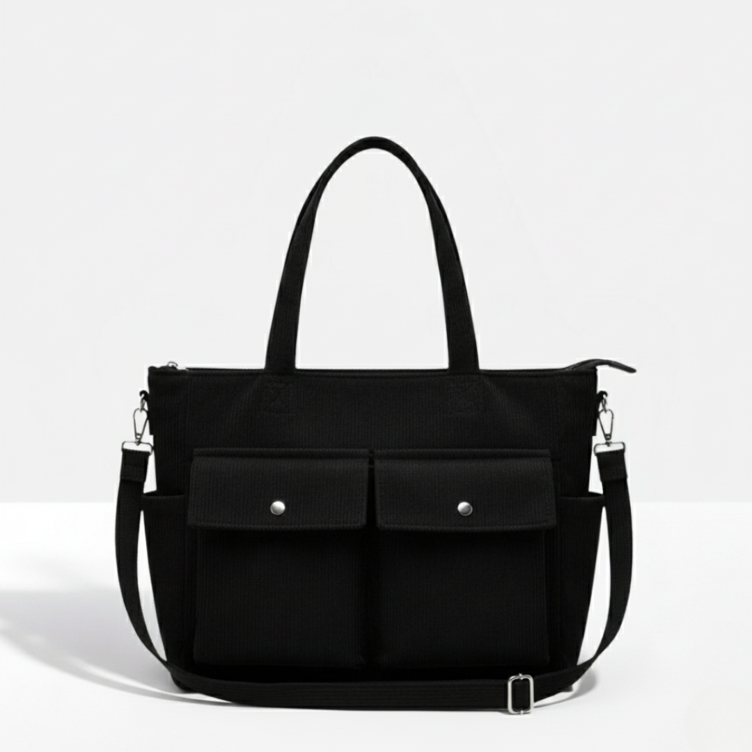 Smart-Pockets Corduroy Tote