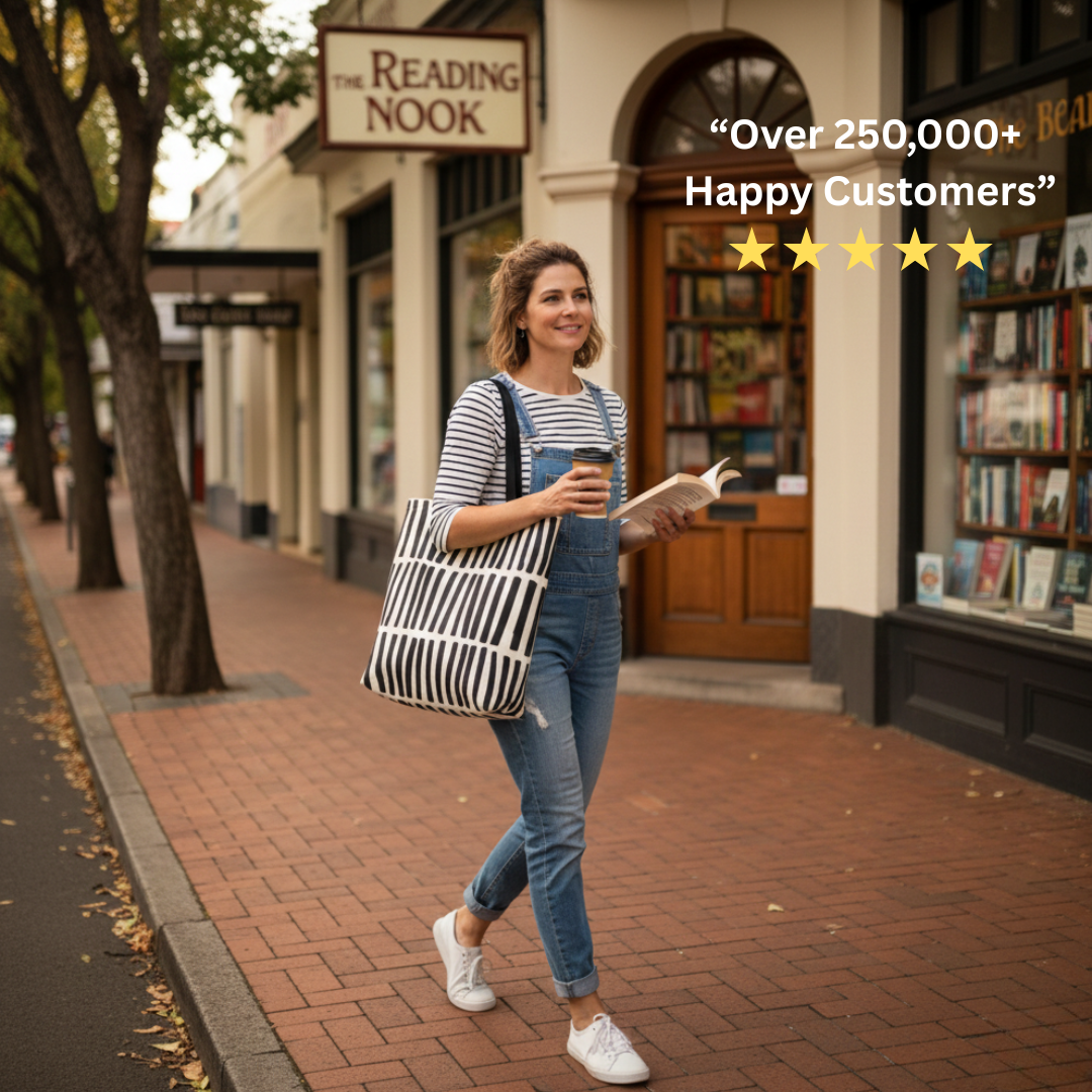 Striped Minimalist Canvas Tote