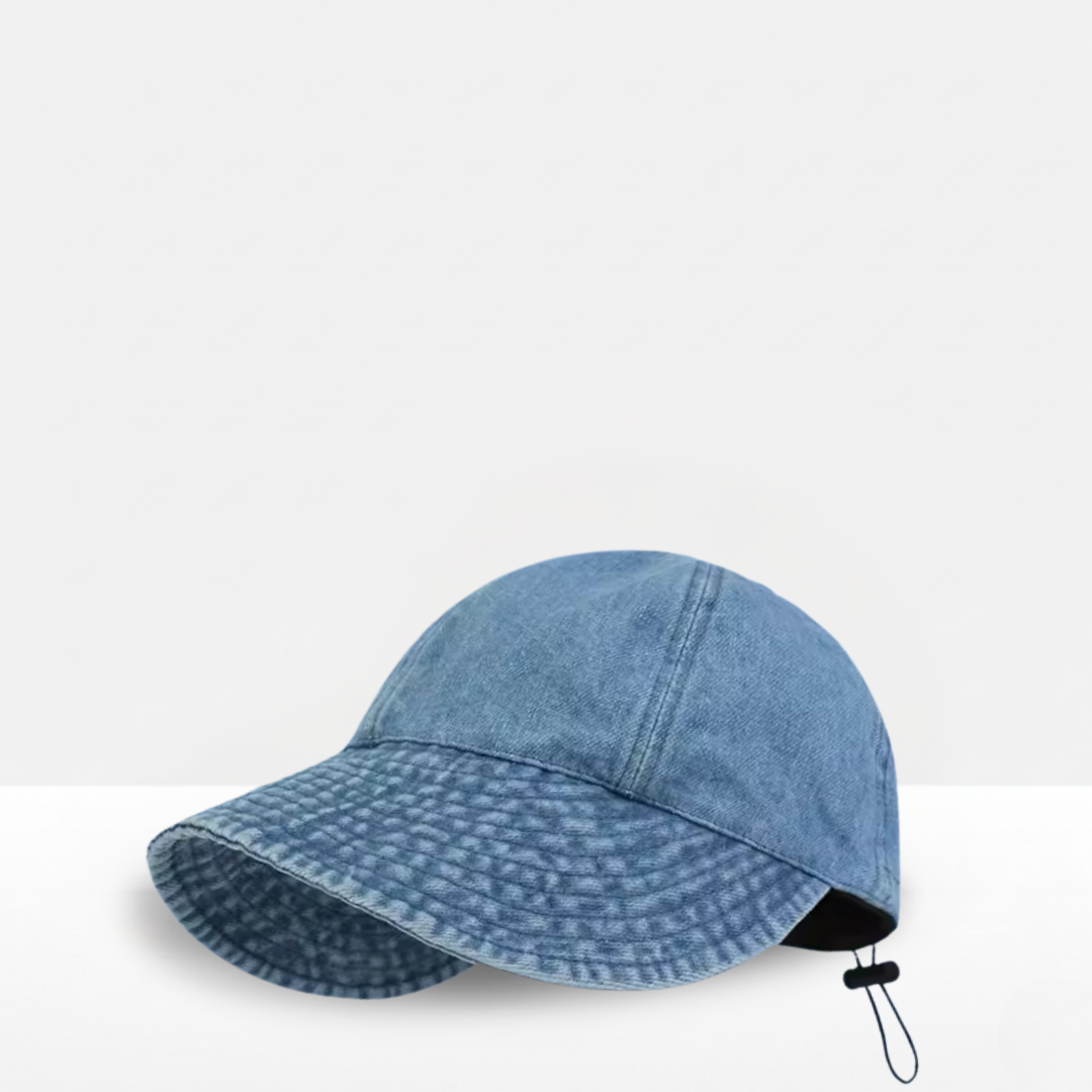 Washed Denim Drawstring Hat