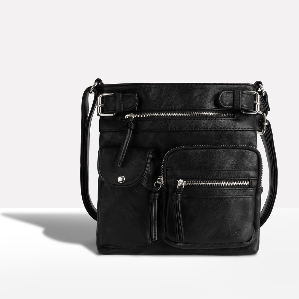 Women's Multi-Pocket Leather Shoulder Bag