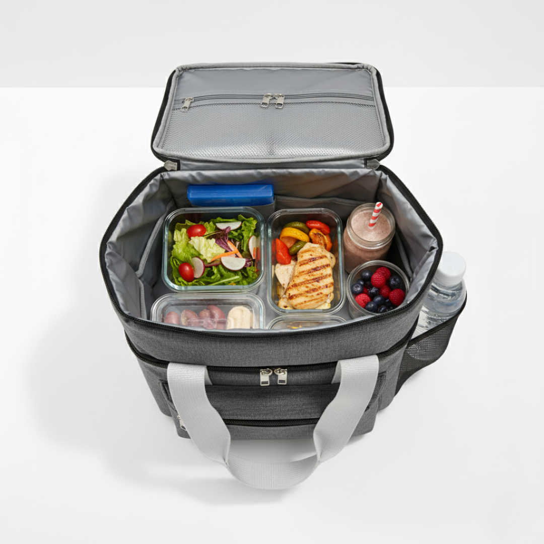 Double Layer Insulated Lunch Bag