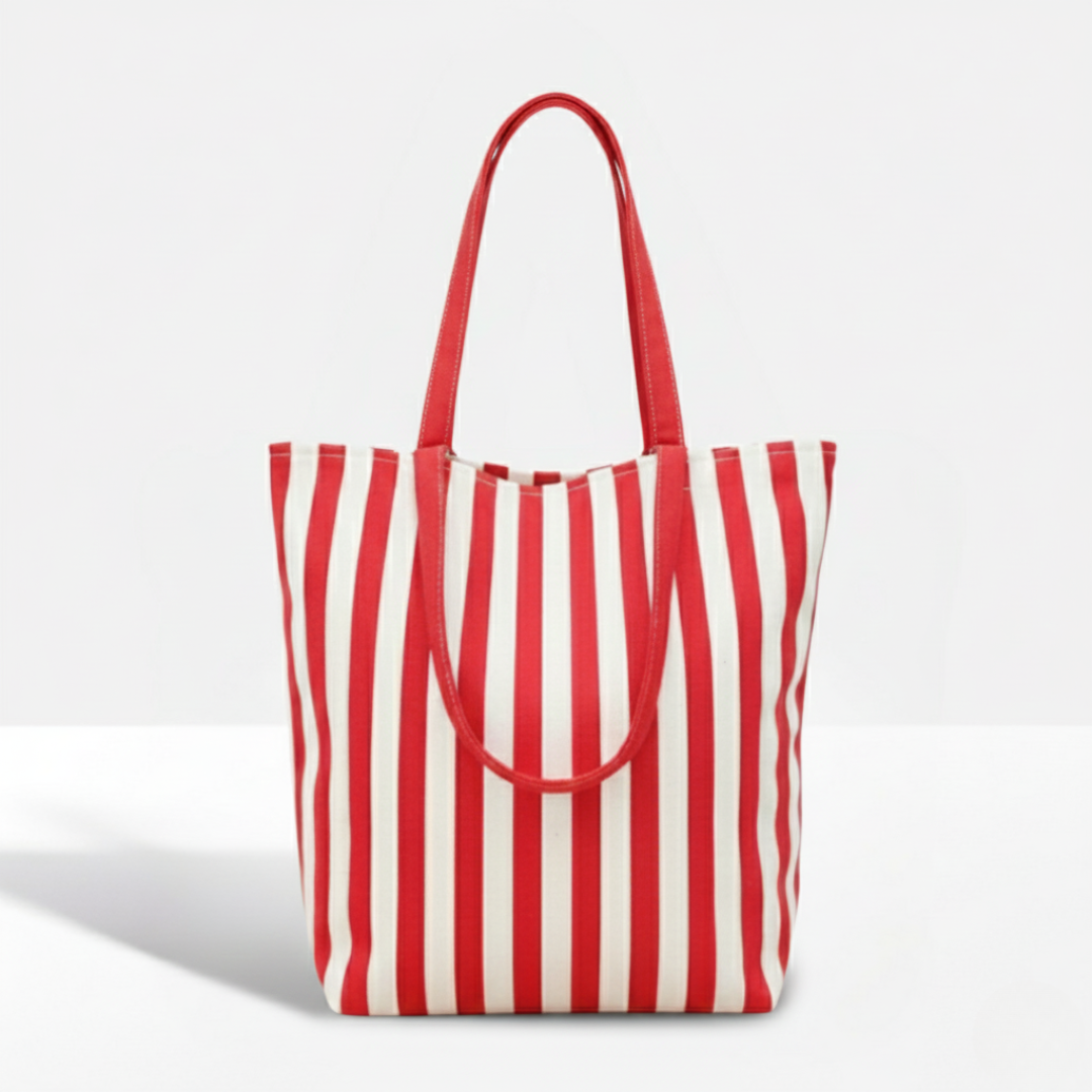 Iris Striped Canvas Tote