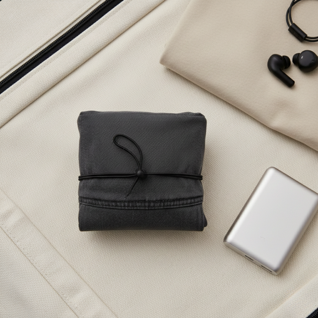 Washed Denim Drawstring Hat